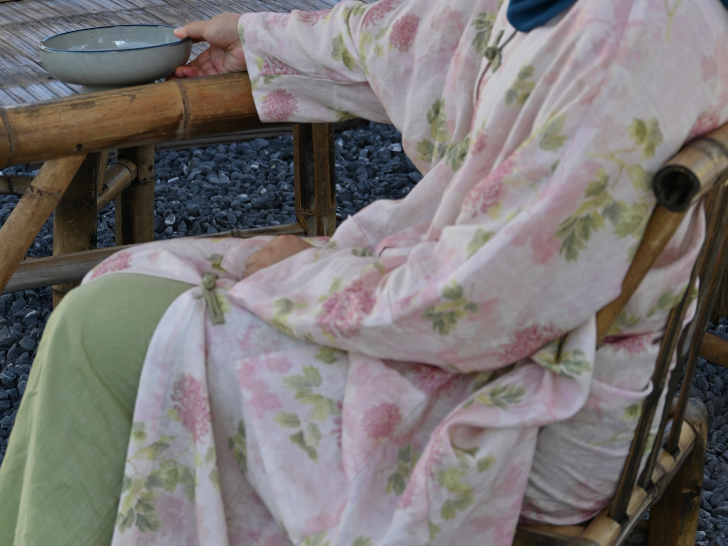 PINK BLOSSOM Matching Trousers 100% Ramie