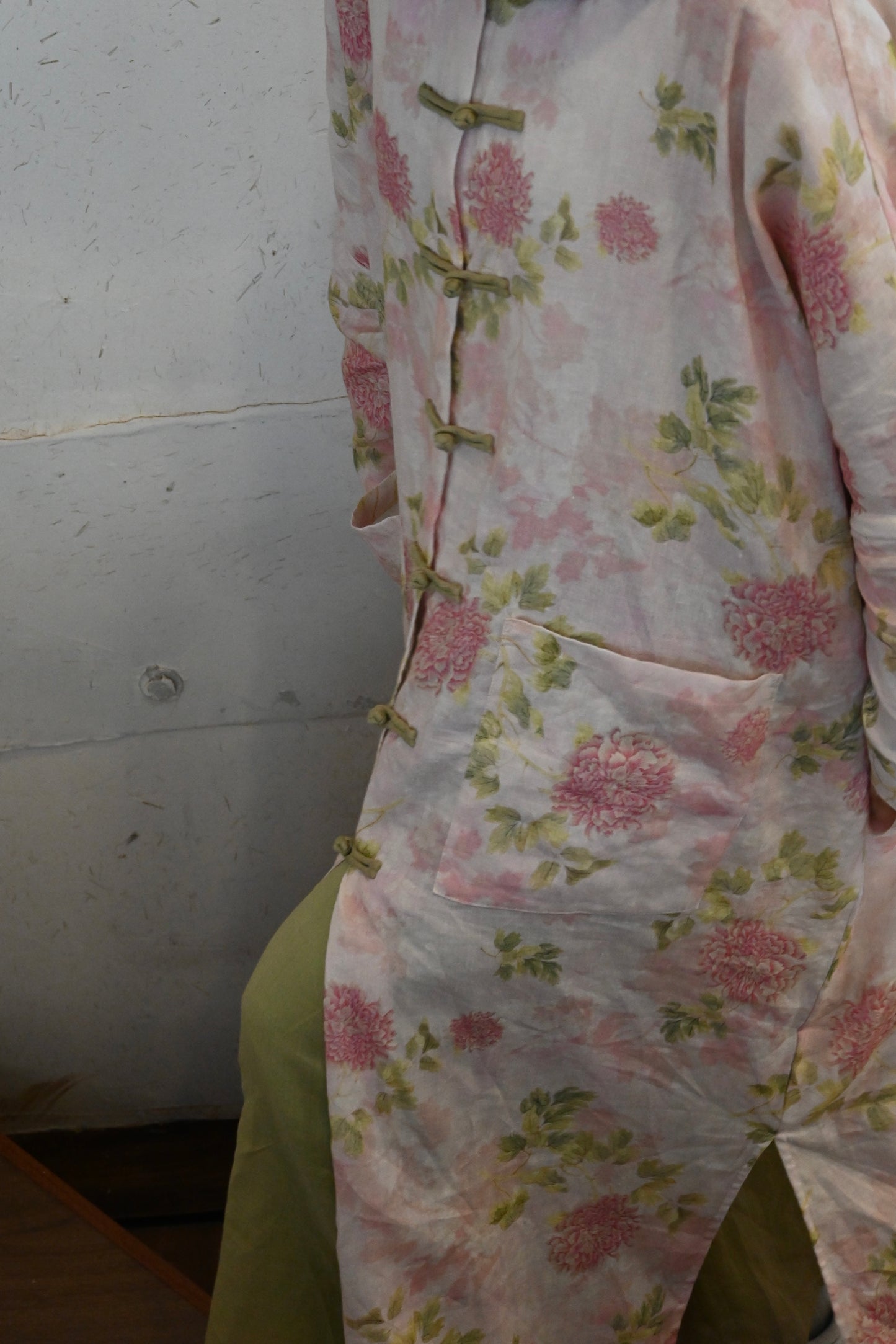 PINK BLOSSOM Matching Trousers 100% Ramie