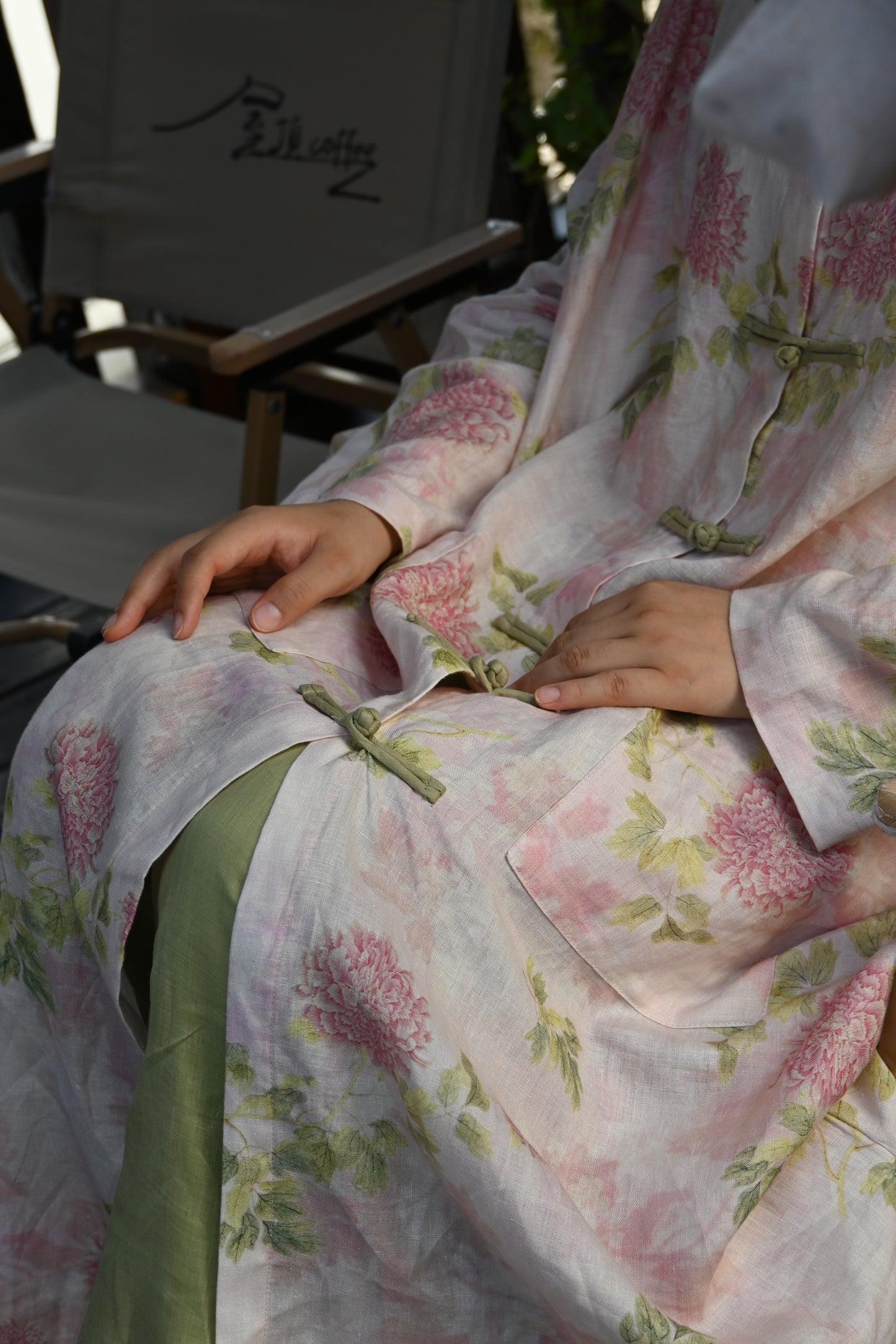 PINK BLOSSOM - Linen Chinese Traditional Cheongsam