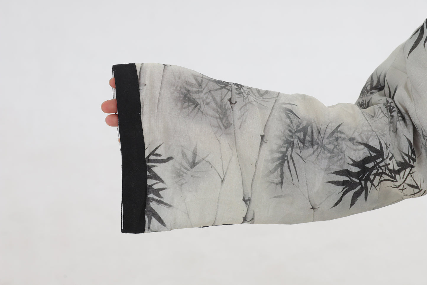 Ink Bamboo - Double Layered Hemp Blouse Modest Chinese Style Tang Dynasty Shirt